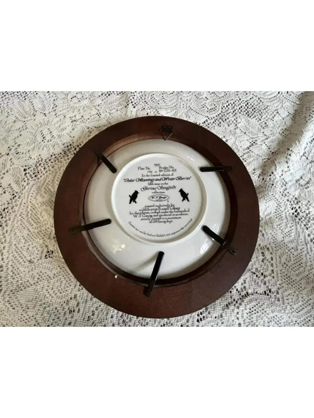 Russell Cobane Decorative Bird Plate with Wooden Frame
